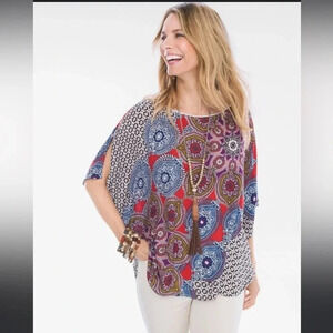 Chico’s Medallion Boho Poncho Top